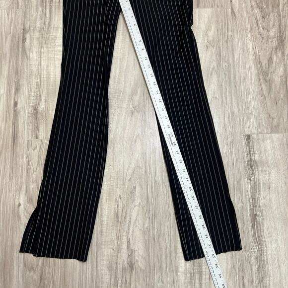 ASOS DESIGN Women’s Tailored Slim Pinstripe Pants Size 2 Side Zip Slit & Raw Hem - Picture 6 of 13